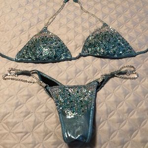 Light blue competition bikini